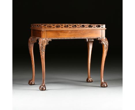 A GEORGE III STYLE FLAME MAHOGANY TEA TABLE, BY COUNCIL CRAFTSMAN, LATE 20TH CENTURY, the rectangular book matched flame maho