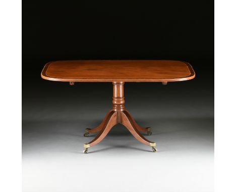 A REGENCY FLAME MAHOGANY AND ROSEWOOD CROSSBANDED TILT-TOP BREAKFAST TABLE, EARLY 19TH CENTURY, the square form flame mahogan