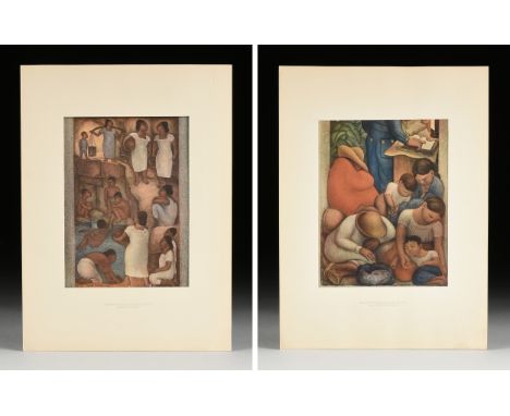 DIEGO RIVERA (Mexican 1886-1957) A GROUP OF TWO PRINTS, FROM "Frescoes of Diego Rivera," MOMA, SIGNED, NEW YORK, 1933, compri