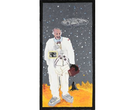 DEREK BOSHIER (British b. 1937) A PAINTING AND A SKETCH, "David Brauer on Planet Vasari Centauri," AND "Brauernaut," 2018, co