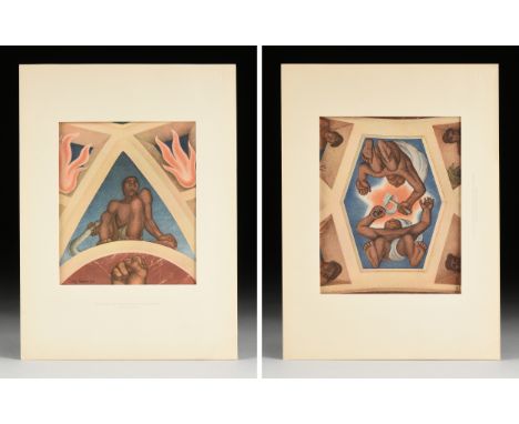 DIEGO RIVERA (Mexican 1886-1957) A GROUP OF TWO PRINTS, FROM "Frescoes of Diego Rivera," MOMA, SIGNED, NEW YORK, 1933, compri