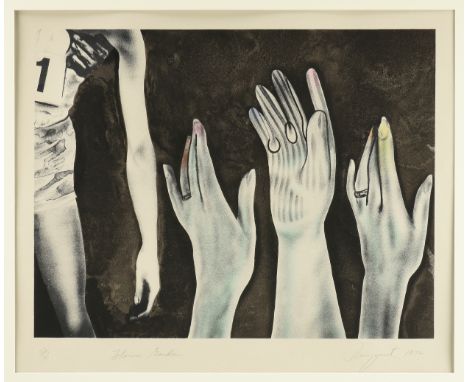JAMES ROSENQUIST (American 1933-2017) A PRINT, "Flower Garden," 1973, lithograph on paper, signed and dated in margin in penc