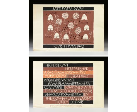 IAN HAMILTON FINLAY (British 1925-2006) TWO PRINTS, "Battle of Midway I," AND "Battle of Midway II," 1977, comprising two sil