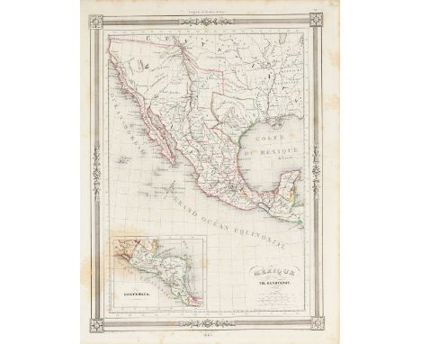 A REPUBLIC OF TEXAS MAP, "MÃ©xique," THUNOT DUVOTENAY, PARIS, CIRCA 1843, hand-colored lithograph on paper, Thunot Duvotenay,