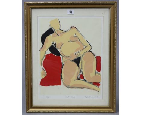 A Limited Edition coloured print after John Emanuel titled “Seated Nude” (Ltd. Ed. No. 46/75), signed in pencil to border &am