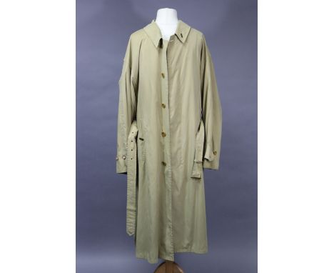 A Fortnum &amp; Mason cream coloured belted overcoat, shoulder width 20”, length 52”.