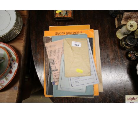 A quantity of various vintage ephemera; various manuals etc
