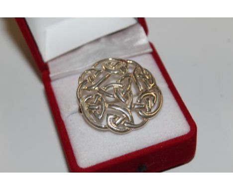 A Sterling silver Celtic knot brooch