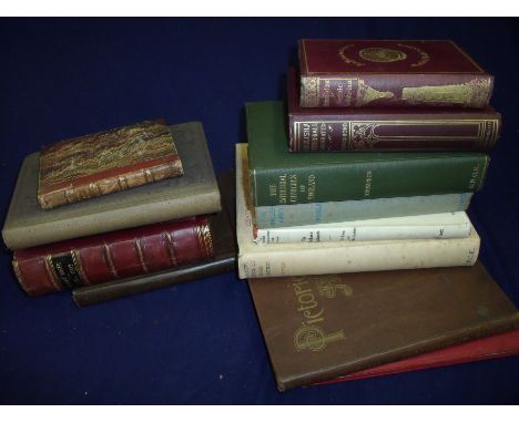 Collection of 19th C and later books on art, architecture etc. including half leather bound volume 'Academy Notes 1898-1903',