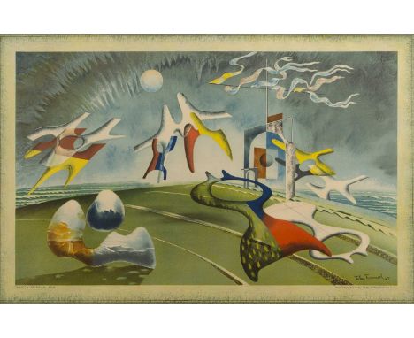 After John Tunnard'Holiday', print in colours printed at the Baynard Press for School Prints Ltd, 48 x 74cm