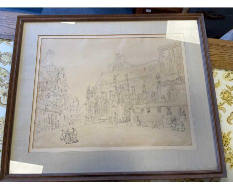 Henry Edridge (1768-1821)'Louvain', inscribed with title, pencil, 32 x 42cm With Thos. Agnew & Sons LtdCrease across lower le