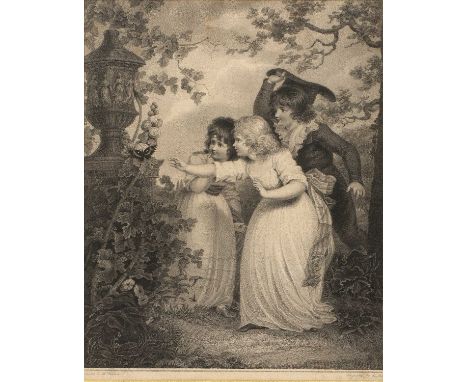 Christian Josi after Richard Westall'Innocent Mischief' and 'Innocent Revenge', a pair, stipple engravings, 39 x 30 cm; a fur