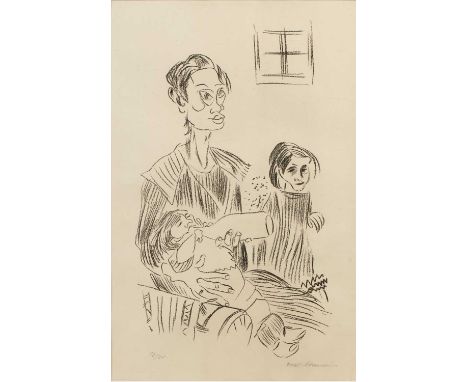 Max AckermannMother with children, lithograph, pencil signed in the margin and numbered 12/20, 35 x 22cm; and one further by 