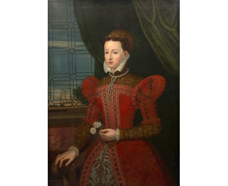 After Federico ZuccaroPortrait of a lady, oil on canvas, 124 x 86cm, in carved giltwood frame The sitter was previously belie