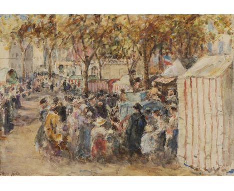 Mark Fisher (1841-1923)The Organ Grinder, signed, watercolour, 17 x 24.5cm