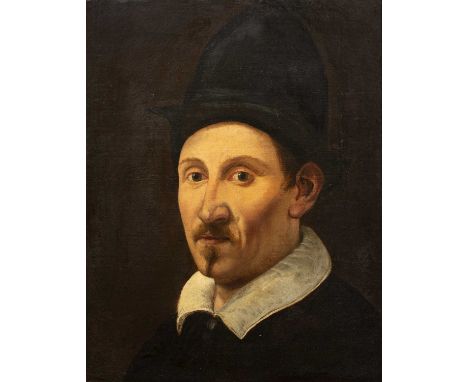 17th century Flemish schoolHead and shoulders portrait of a gentleman wearing a hat, oil on canvas, 51 x 39.5cm