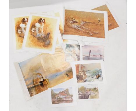 A group of loose prints, to include after Steven Roberts, The Cheetah's, unmarked print of ships, and a group of prints after