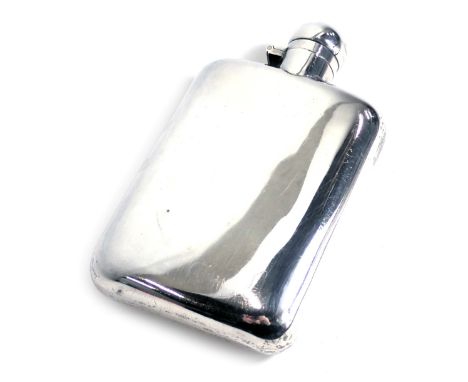 An Edward VII silver hip flask, of plain form, Chester 1909, 4.83oz. 