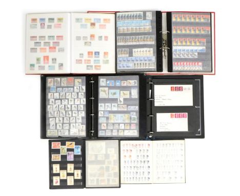 Philately. A group of stamp albums to include Netherlandic 1970s stamps, 1980s Belgium album, Polish sport stamps from the 19