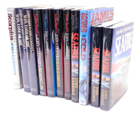 Gardner (John). James Bond, large format hardback editions, published by Hodder &amp; Stoughton, comprising Scorpius 1988 fir