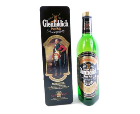 A Glenfiddich Single Malt Scotch Whisky, Clan of the Highlands, pure tradition bottle, 70cl bottle, in tin case. 