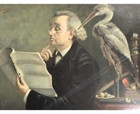 After Maude Hawkesley. The Long Bill, an original chromolithographic print from Pears Soap, plate size 39cm x 54cm, modern fr