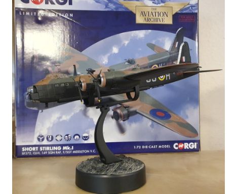 Corgi Aviation Archive Short Stirling Mk 1 1:72 scale die-cast model, stand and box (AA39502)