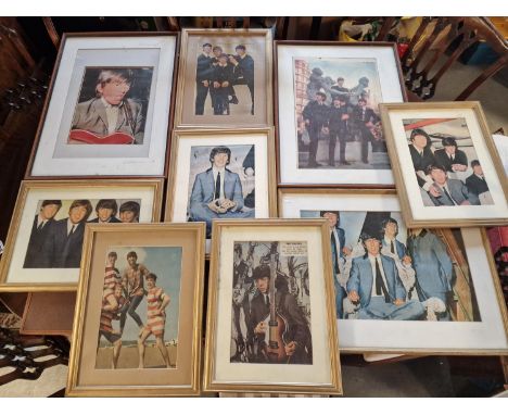 Set of Framed Beatles 1960's Press Photograph Prints