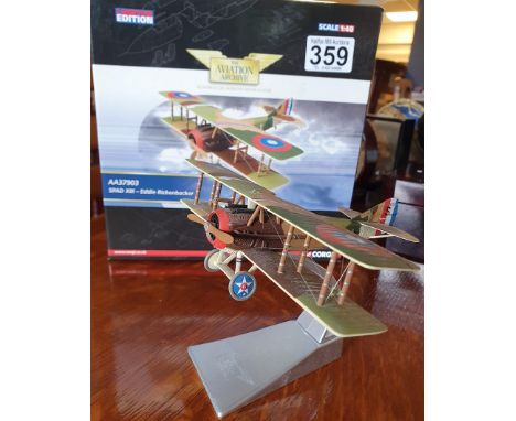 Corgi Aviation Archive SPAD XIII Eddie Rickenbacker 1:72 scale die-cast model, stand and box (AA37393)