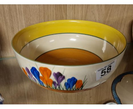 Clarice Cliff Conical Bowl in Sunshine Ptn Bizarre Range, Art Deco, circa  1930