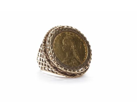 HALF SOVEREIGN DATED 1887in a nine carat gold ring, unsoldered, 9g gross