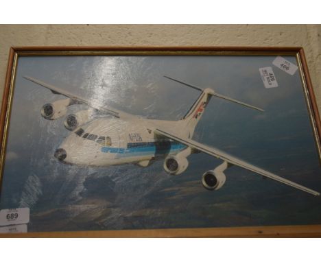 TEXTURED PRINT OF AN AIR UK JET