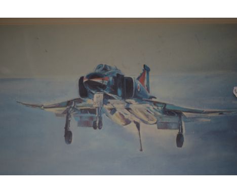 AFTER ROBERT TAYLOR, COLOURED PRINT OF FIGHTER AIRCRAFT, FRAMED AND GLAZED