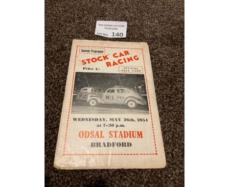 Stock Car : Odsal Bradford 26/05/1954 First meeting outside London in the opening year of the sport in good condition &amp; h