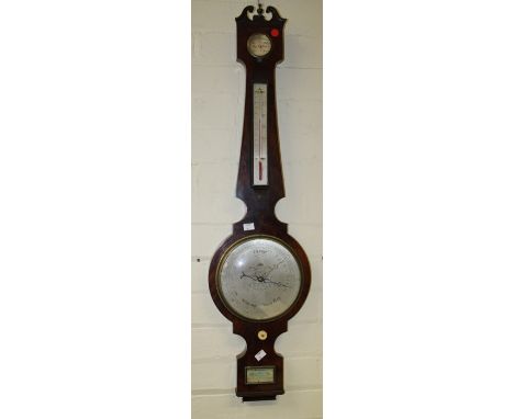 Jones, Oxford Street, London, an early 19th century mahogany four function wheel barometer, 100cm