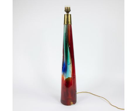 Murano stylized multicolored glass lamp baseMurano gestileerde veelkleurige glazen lampevoetH 64 cm