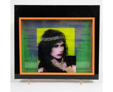 MAREK, Pop art work with fluo light, Mary MagdaleneMAREK, Popart werk met fluolicht, Maria Magdalena54 x 58 x 9 cm
