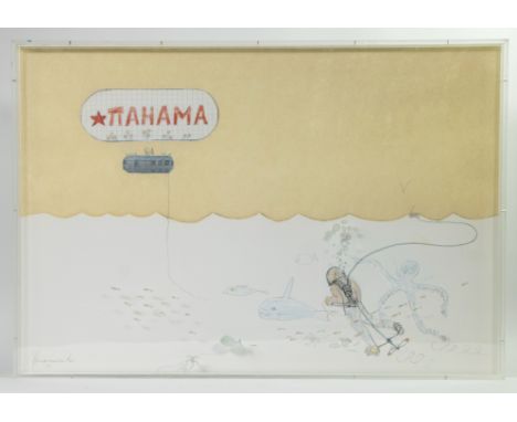 PANAMARENKO (1940-2019)Multiple/collage in plexi box numbered A.P. and signed.The work brings together the 2 main themes of P