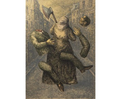 Roland TOPOR (1938-1997)Lithograph Nouvelles En Trois Lignes V, n° 31/95, signed.Lithografie Nouvelles En Trois Lignes V, n° 