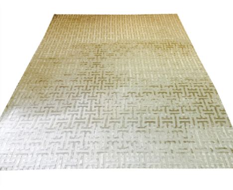 HOPPEN SILK CARPET, 405cm x 305cm, in a silver finish.