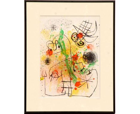 JOAN MIRO, 'Horse and Rider', original lithograph 1967, ref Mourlot 510, 38cm x 28cm.