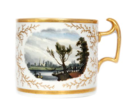 An early 19th Century Flight Barr and Barr, Royal Porcelain Works, Worcester coffee can decorated with two hand painted lands