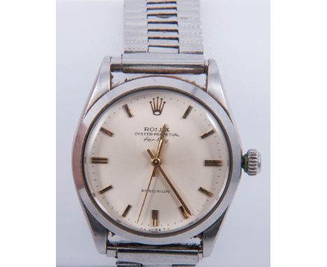 Rolex - A Gentleman's Perpetual Air King Precision wrist watch, circular cream 28cm dial with gilt batons and hands, sweep se