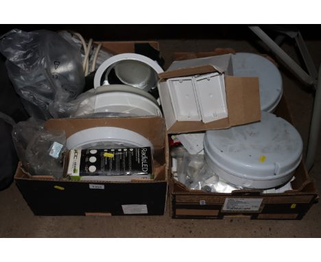 Two boxes of various light fittings