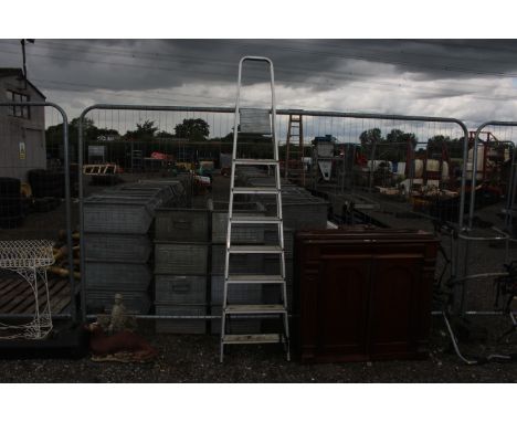 An aluminium step ladder