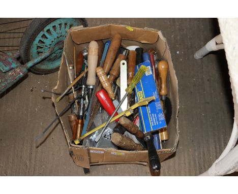 A box of miscellaneous tools hand tools 