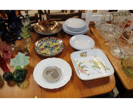 A collection of Royal Worcester "Azure" dinnerware; a Royal Worcester "Evesham" dish etc.