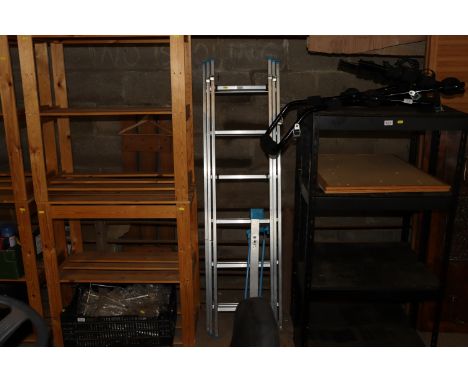 A aluminium extending ladder
