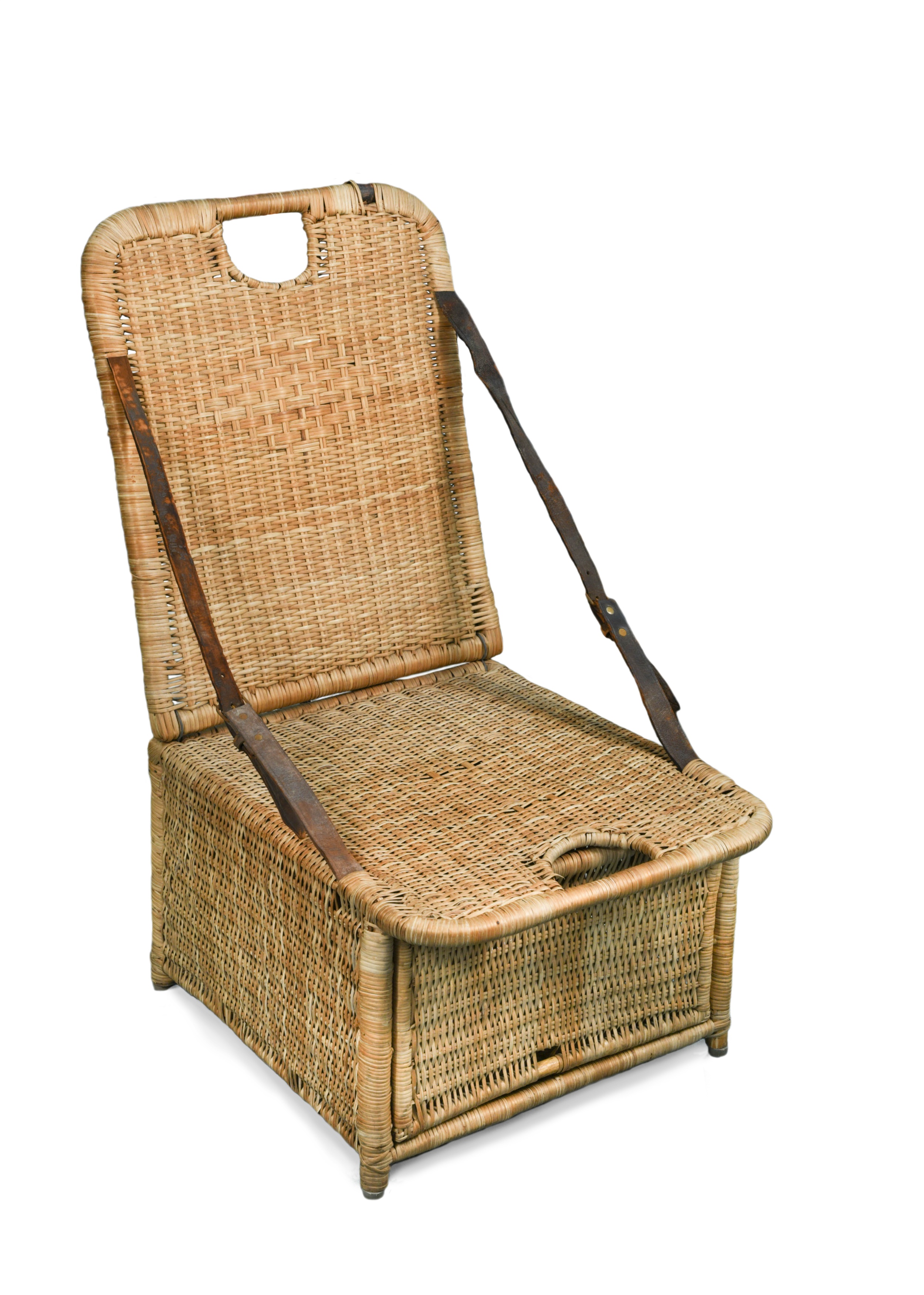 An Edwardian wicker fishing chair, in Cheffins Fine Art