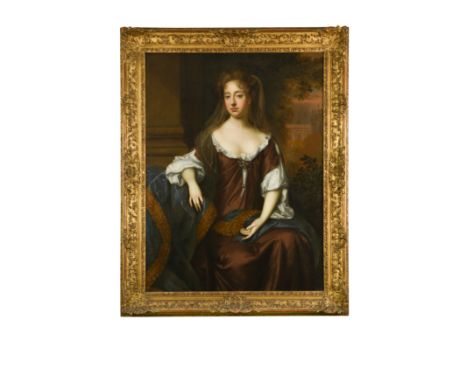 Portrait of a lady, erroneously believed to be the Duchess of Burgoine , seated three-quarter length, in a plum covered dress